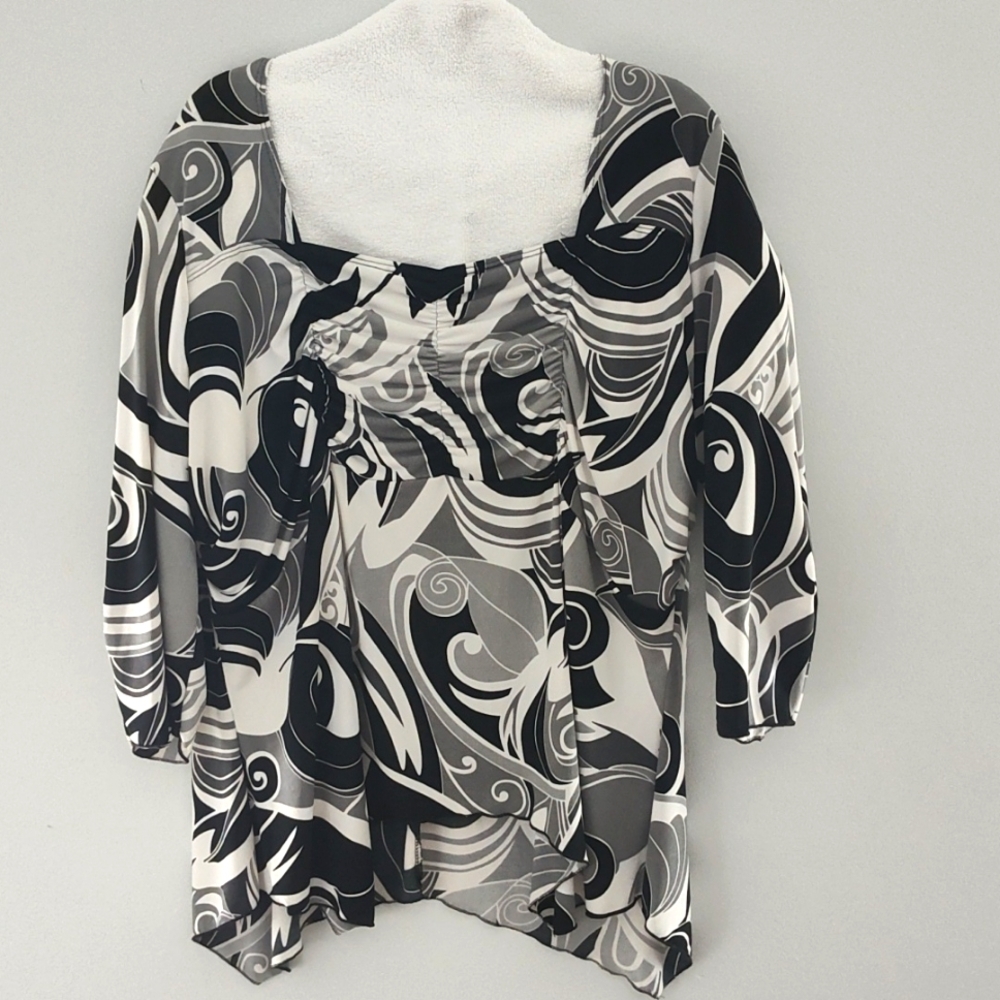 Empire Waist Blouse Size 3X Boho Hippie Abstract Festival Whimsigoth Biker Goth